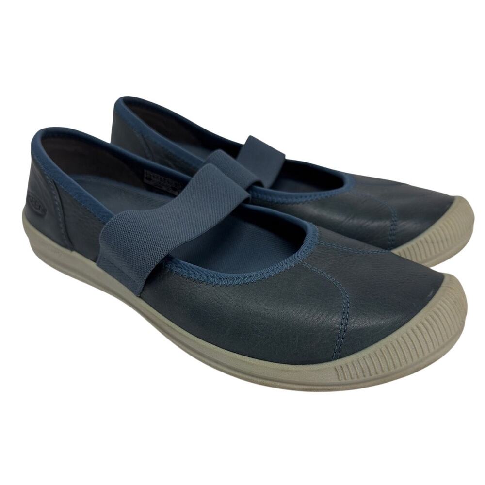 KEEN Lorelai Mary Jane Blue Leather Slip On Shoe 6.5